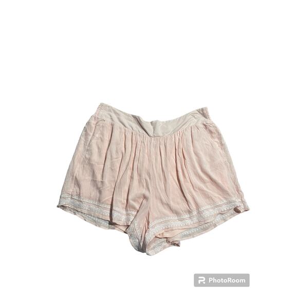 NWT Torrid Shorts Womens 4 Elastic Waist Lacy Casual Layered Gauzy Pockets Peach - Picture 1 of 10
